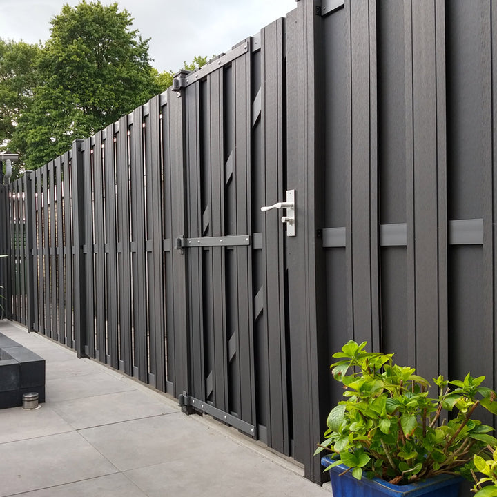 Composiet Schutting Antraciet Topline 180x180 cm - Antraciet frame