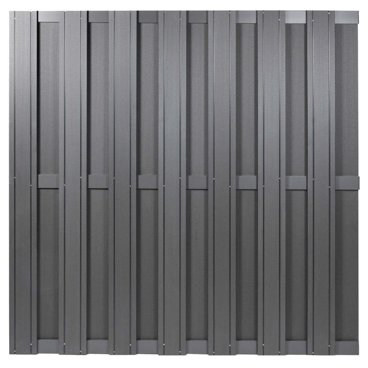 Topline schutting antraciet 180x180 cm – Composiet tuinscherm met stijlvol aluminium frame en moderne uitstraling