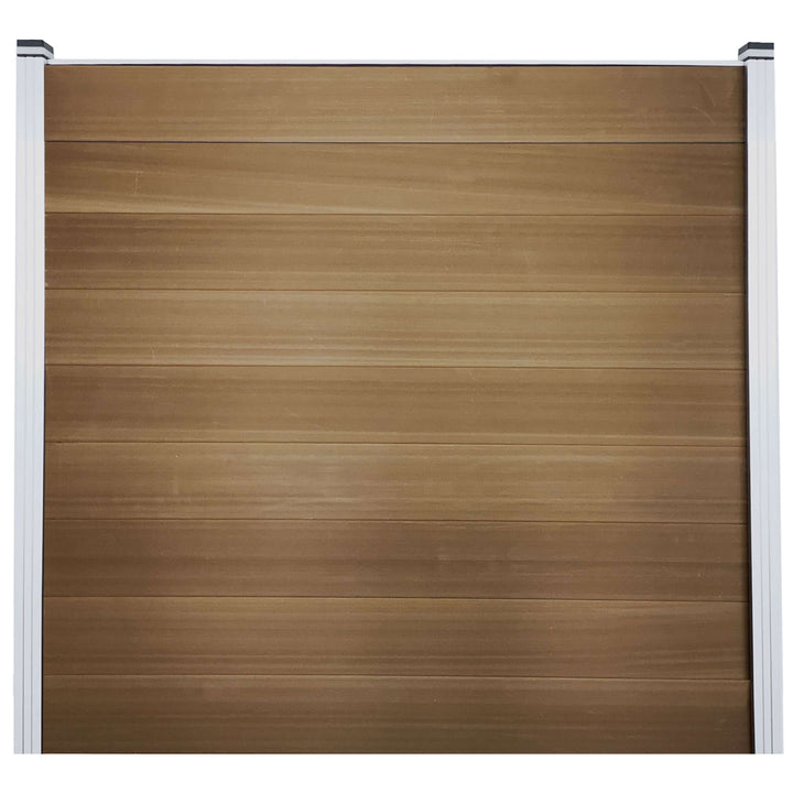 Tuinscherm bruin 180x180 cm – Vierkant composiet scherm met natuurlijke uitstraling, te combineren met aluminium palen