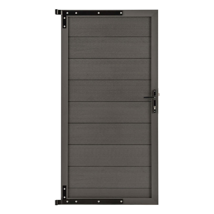 Modulaire tuindeur antraciet 90x180 cm – Robuuste composiet deur met aluminium frame voor schuttingsystemen