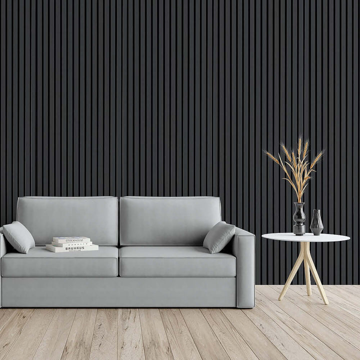 Akustisches Wandpaneel Dunkelgraue Eiche - 260x60cm