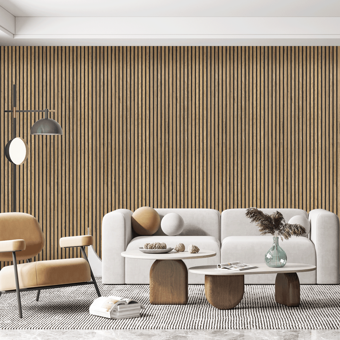 Akoestisch Wandpaneel Teak - 260x60cm