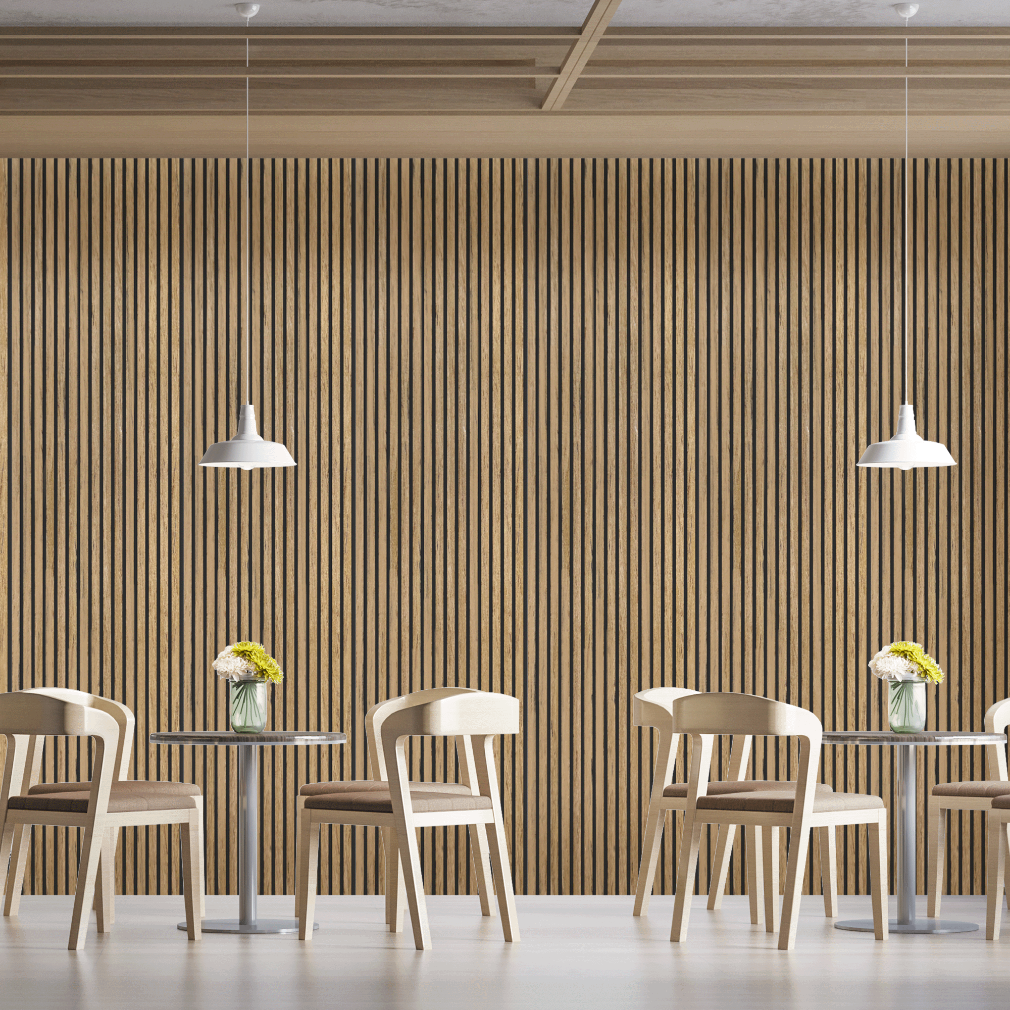 Akoestisch Wandpaneel Teak - 260x60cm