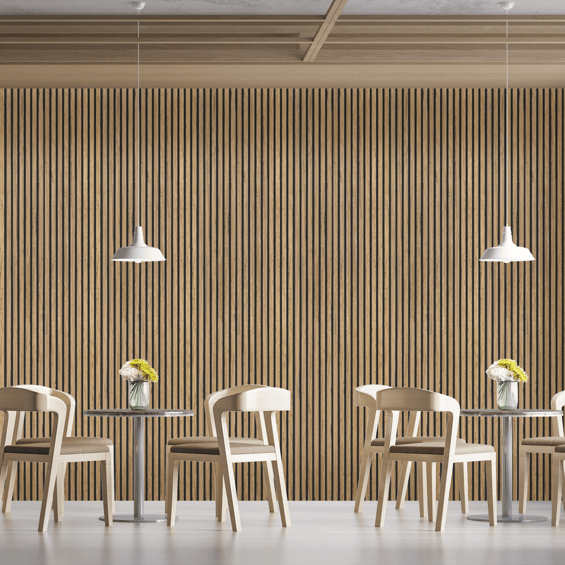 Akoestisch Wandpaneel Teak - 260x60cm