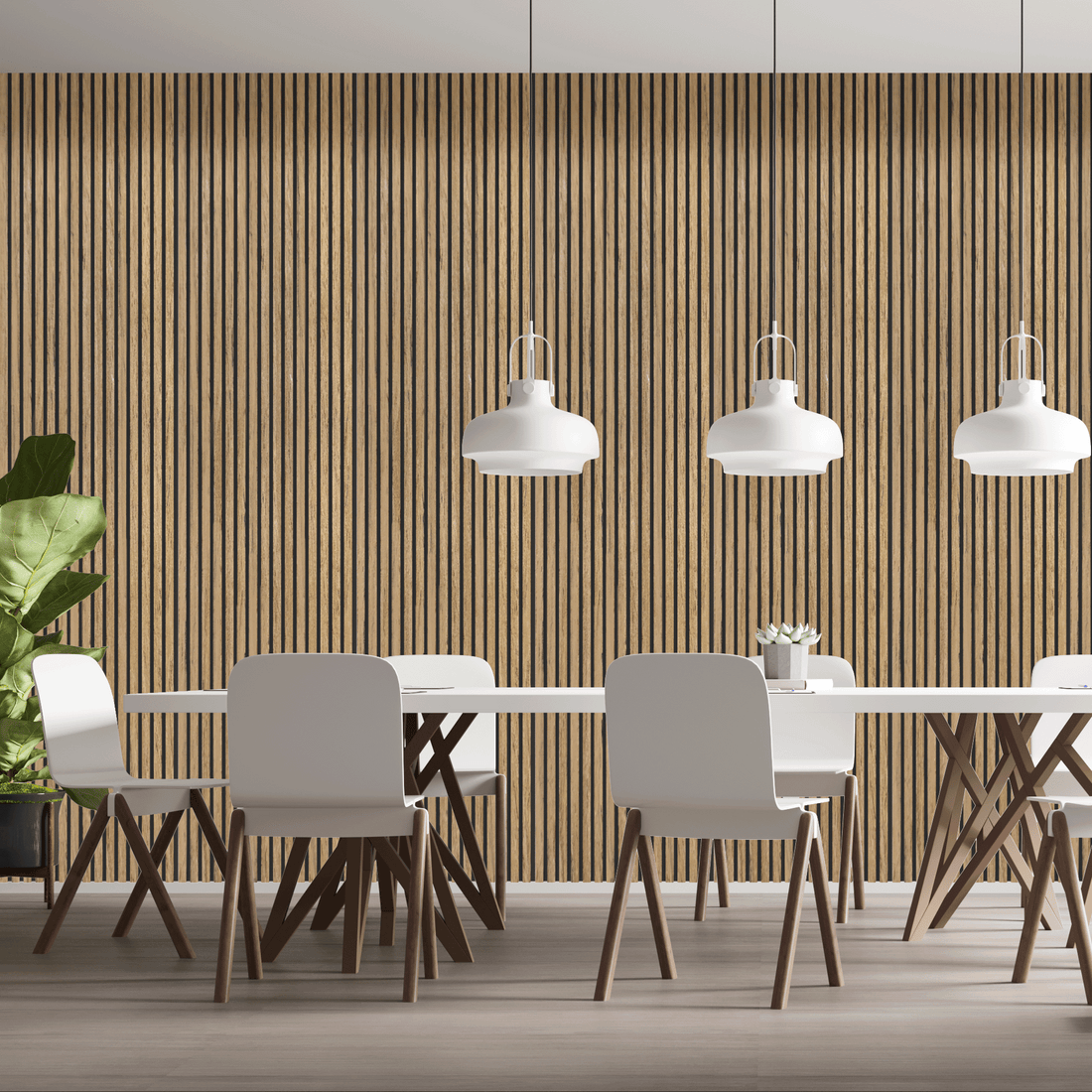 Akoestisch Wandpaneel Teak - 260x60cm