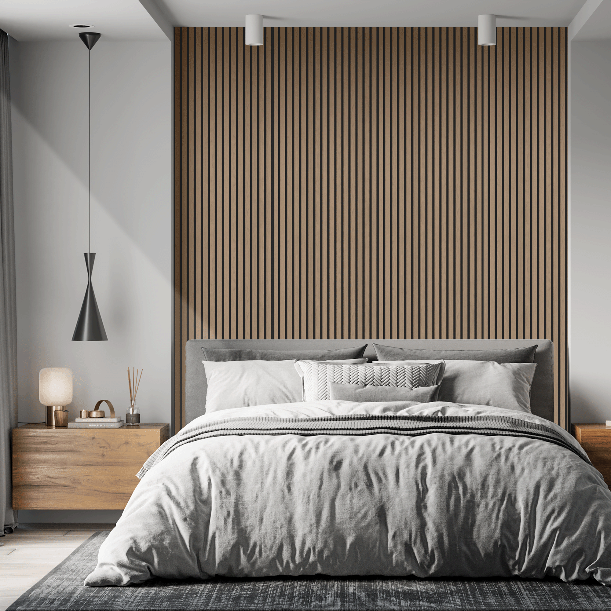 Akustisches Wandpaneel Walnuss - 260x60cm