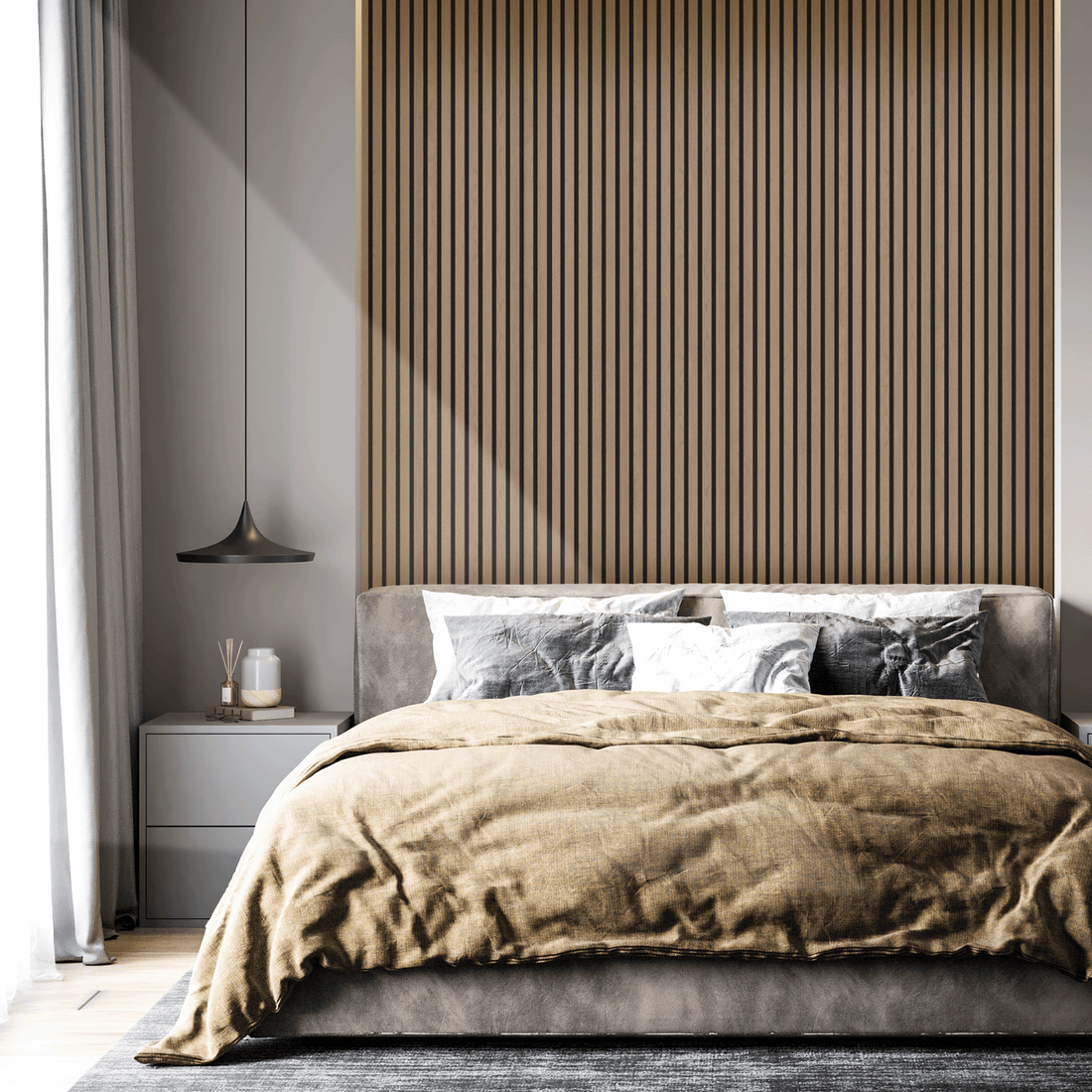 Akustisches Wandpaneel Walnuss - 260x60cm