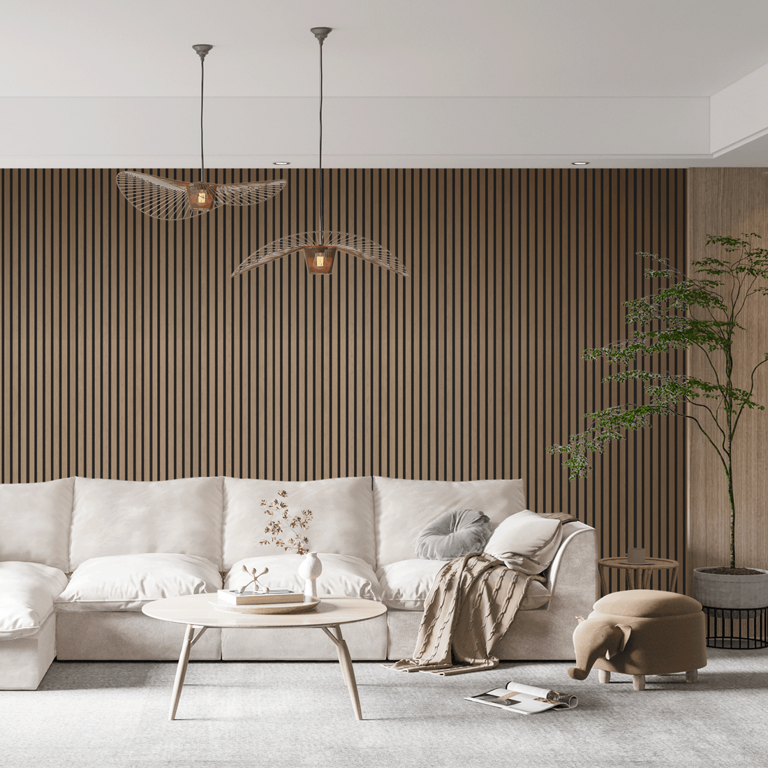 Akustisches Wandpaneel Walnuss - 260x60cm