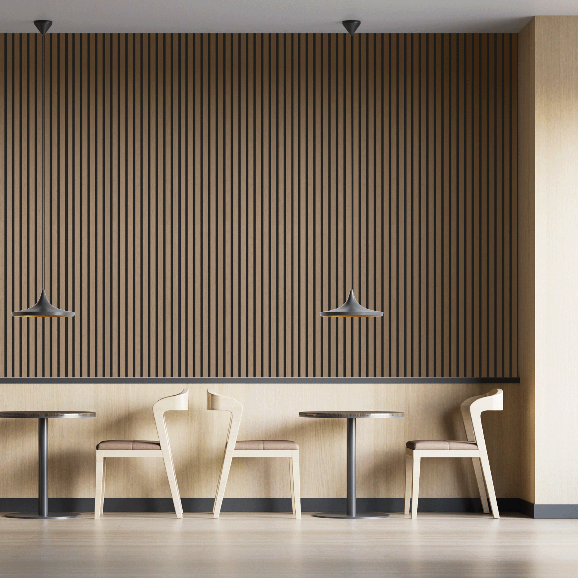 Akustisches Wandpaneel Walnuss - 260x60cm