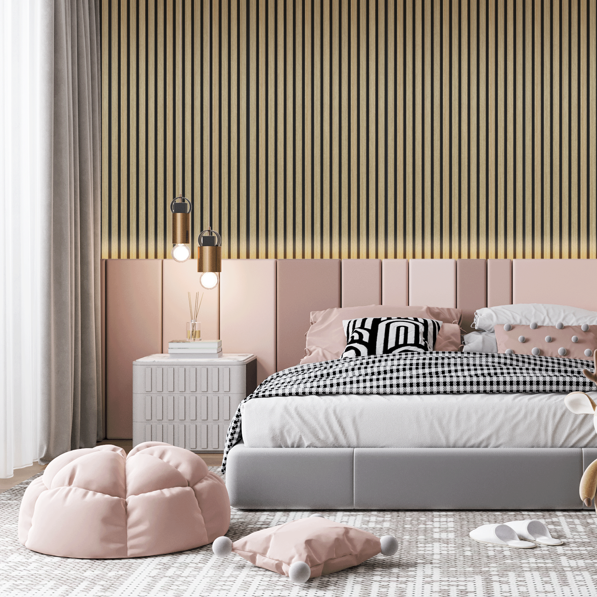 Akoestisch Wandpaneel Wit Eiken - 260x60cm