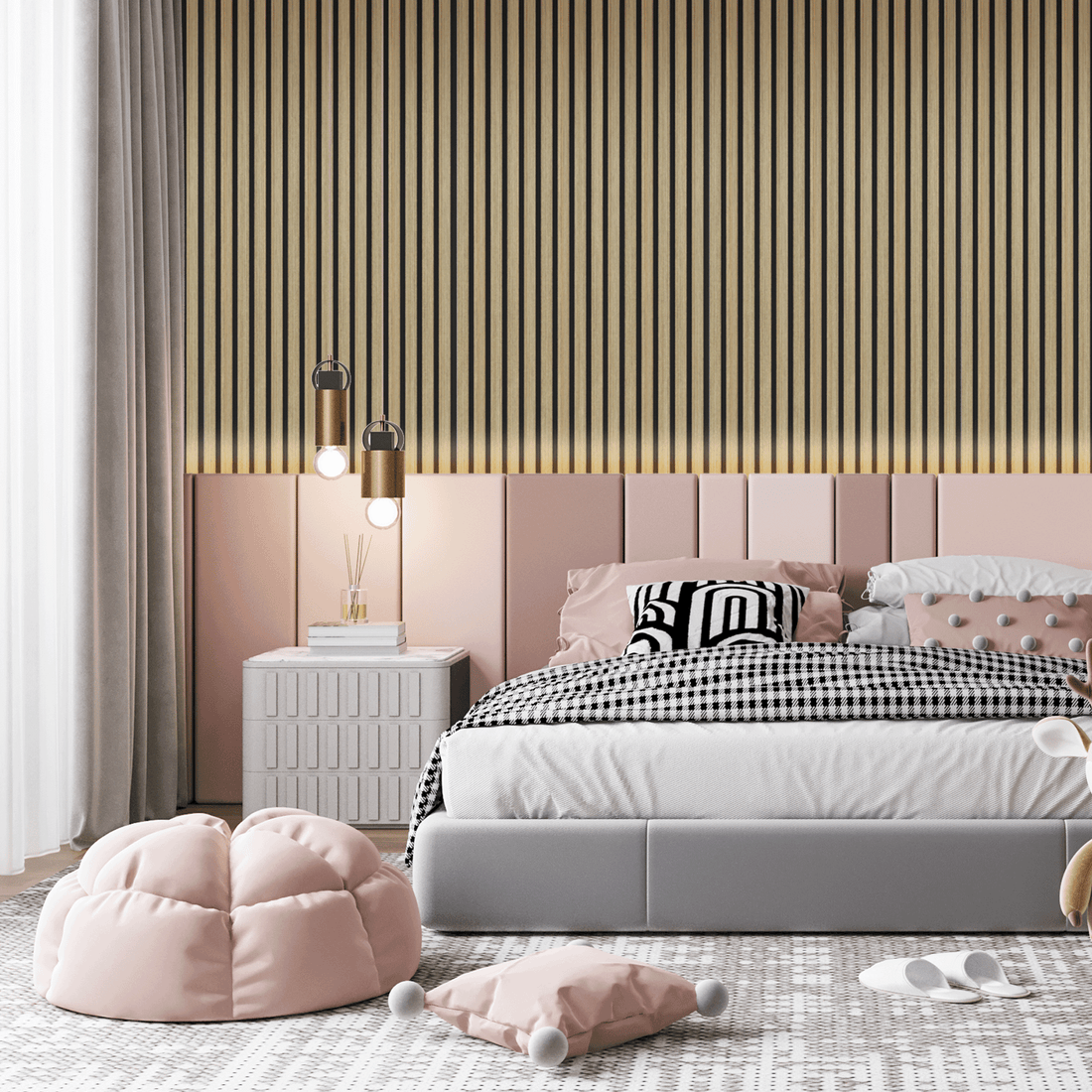 Akoestisch Wandpaneel Wit Eiken - 260x60cm