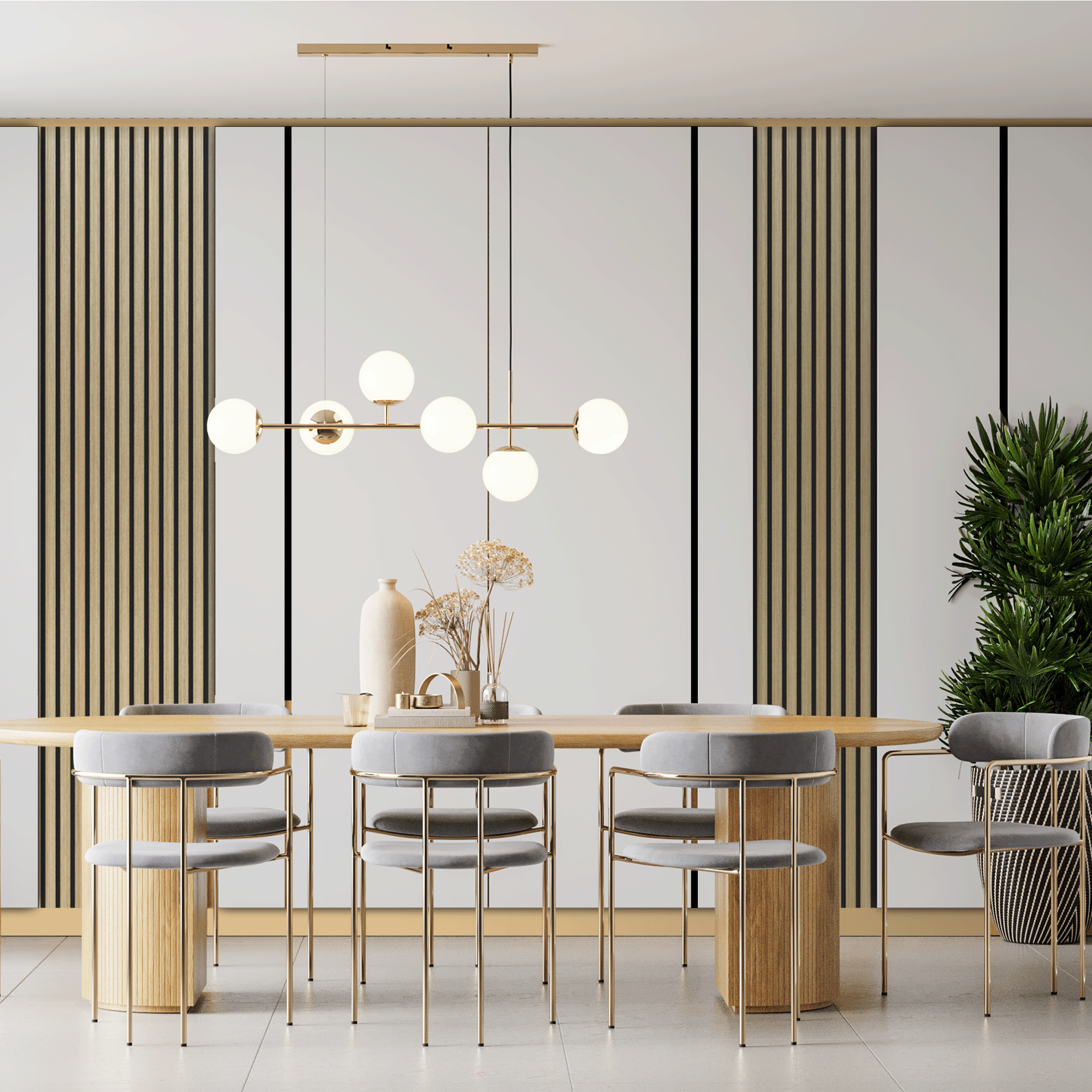 Akoestisch Wandpaneel Wit Eiken - 260x60cm