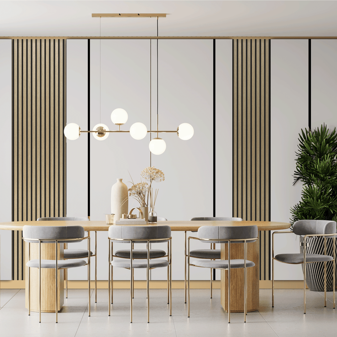 Akoestisch Wandpaneel Wit Eiken - 260x60cm