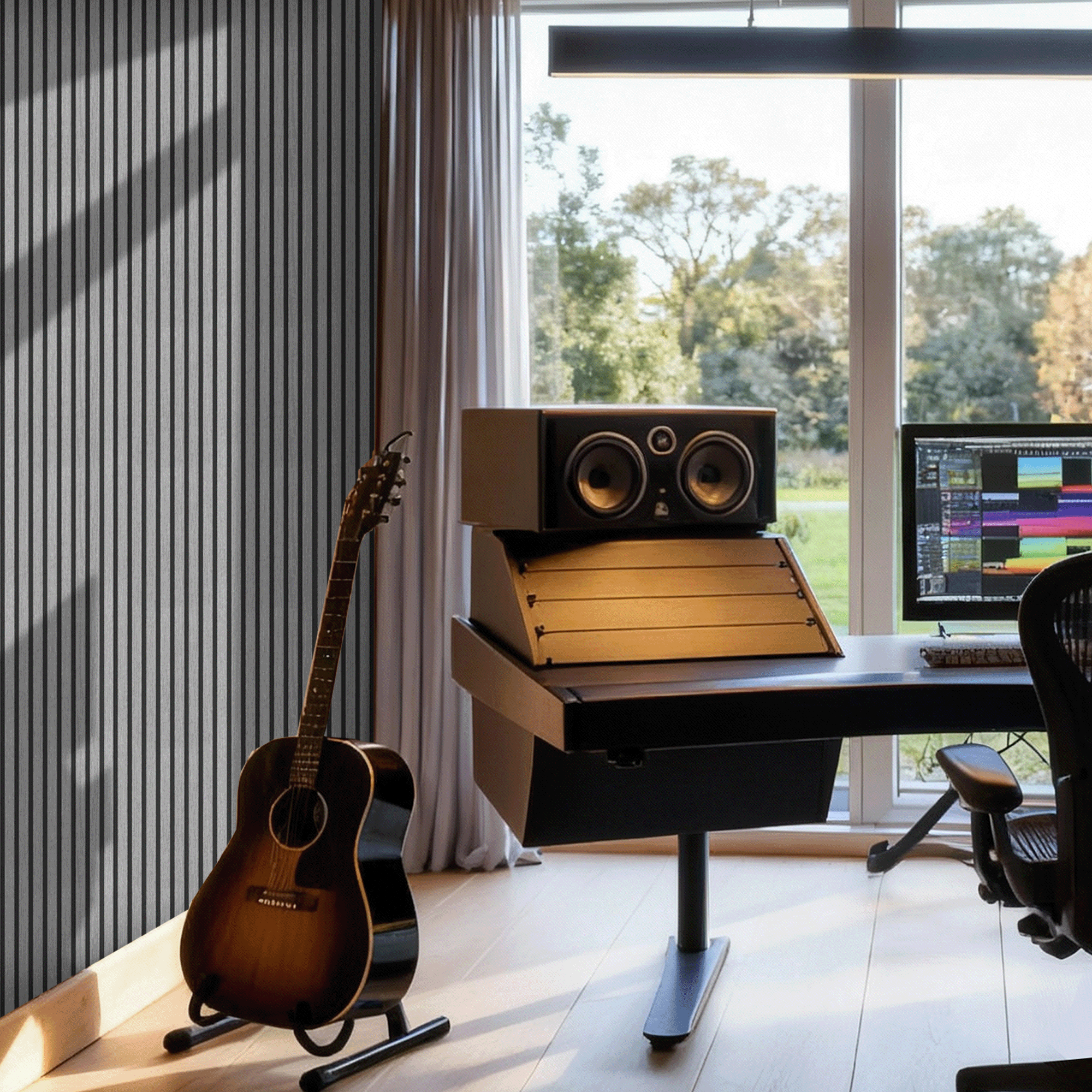 Akoestisch Wandpaneel Grijs Eiken - 260x60cm