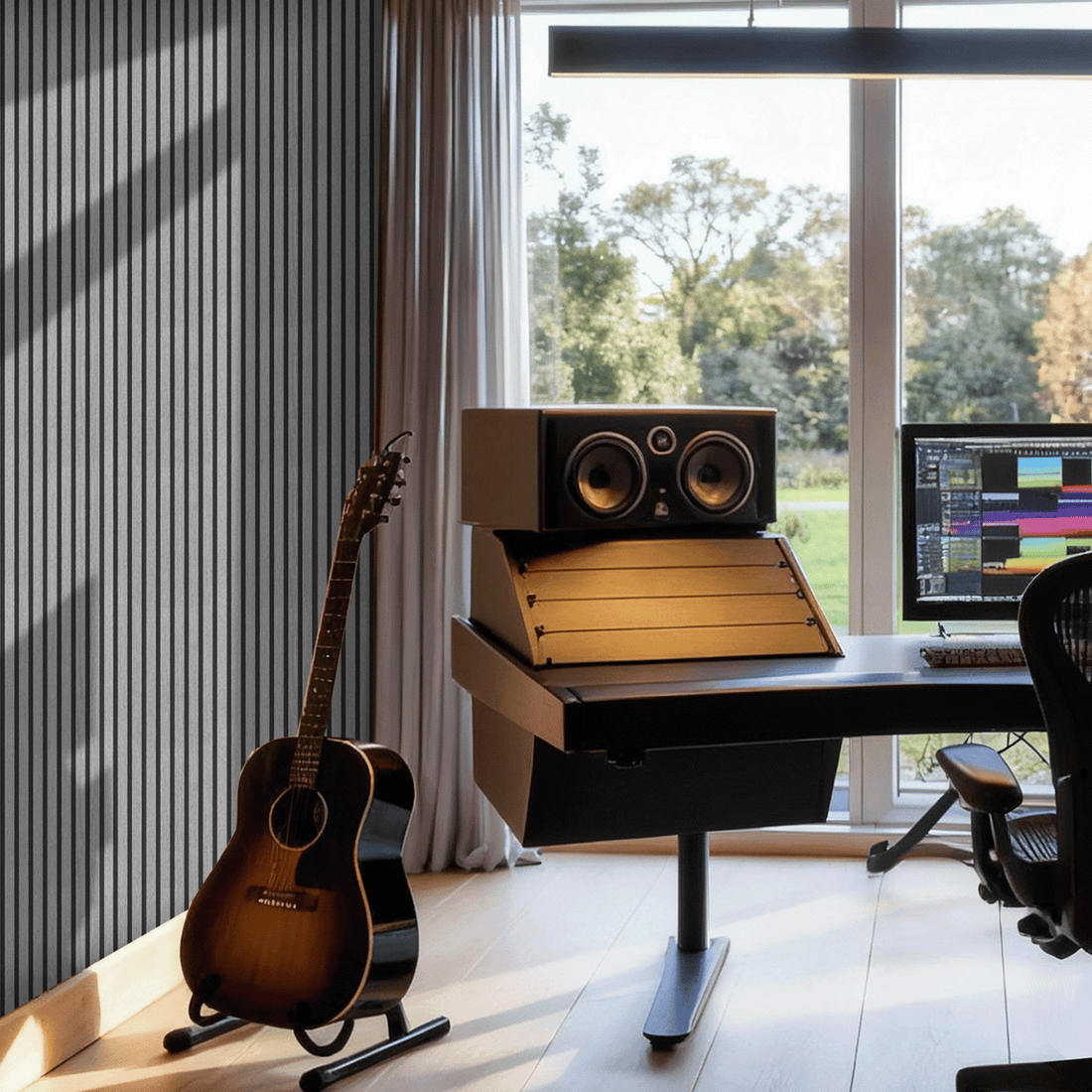 Akoestisch Wandpaneel Grijs Eiken - 260x60cm