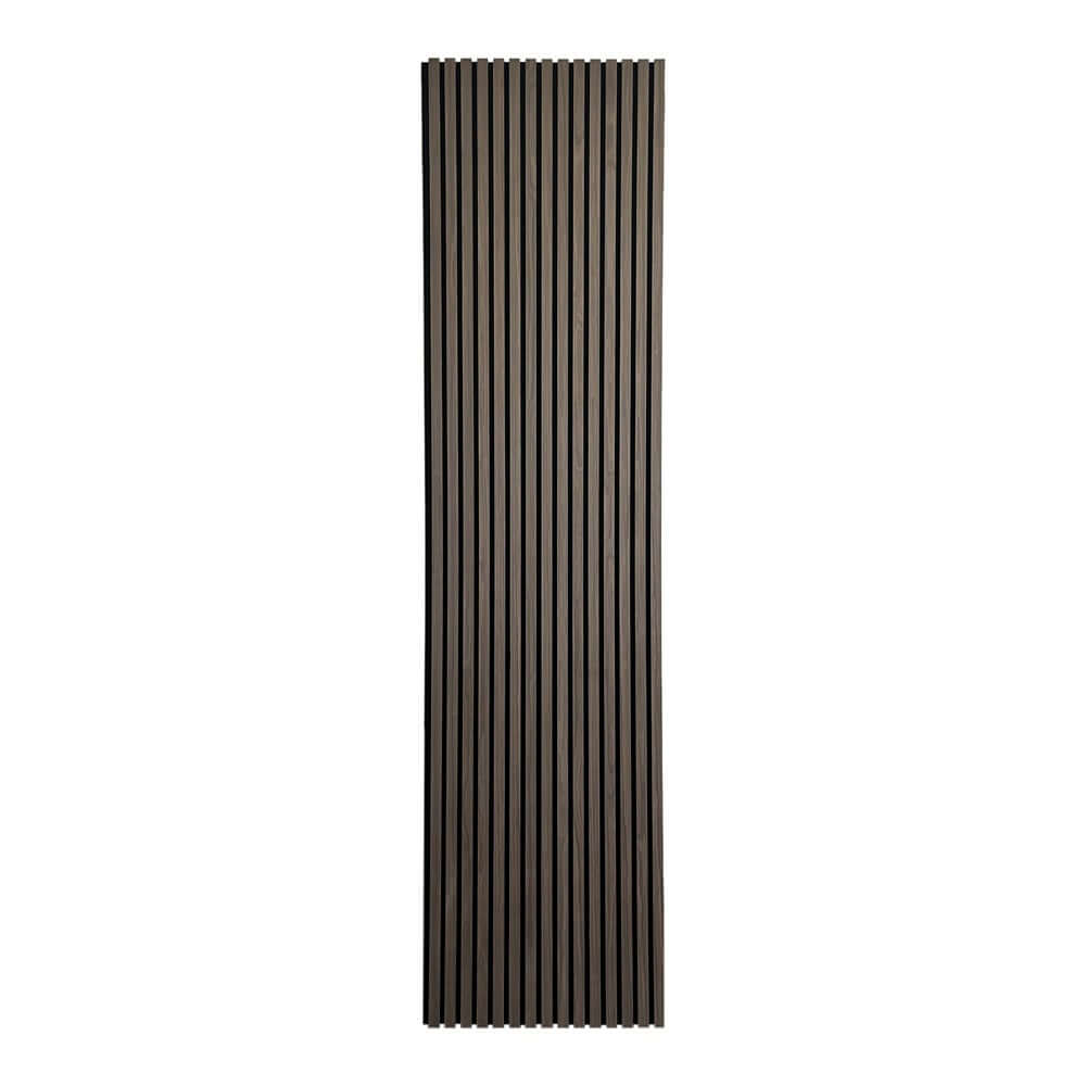 Akoestisch wandpaneel donker eiken 260x60 cm – Warme houtlook en sterke geluidsdemping voor rust en sfeer