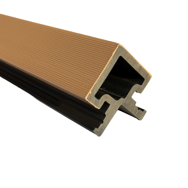 Licht eiken buitenhoekprofiel van hout-kunststofcomposiet, 290 x 3,6 x 3,6 cm