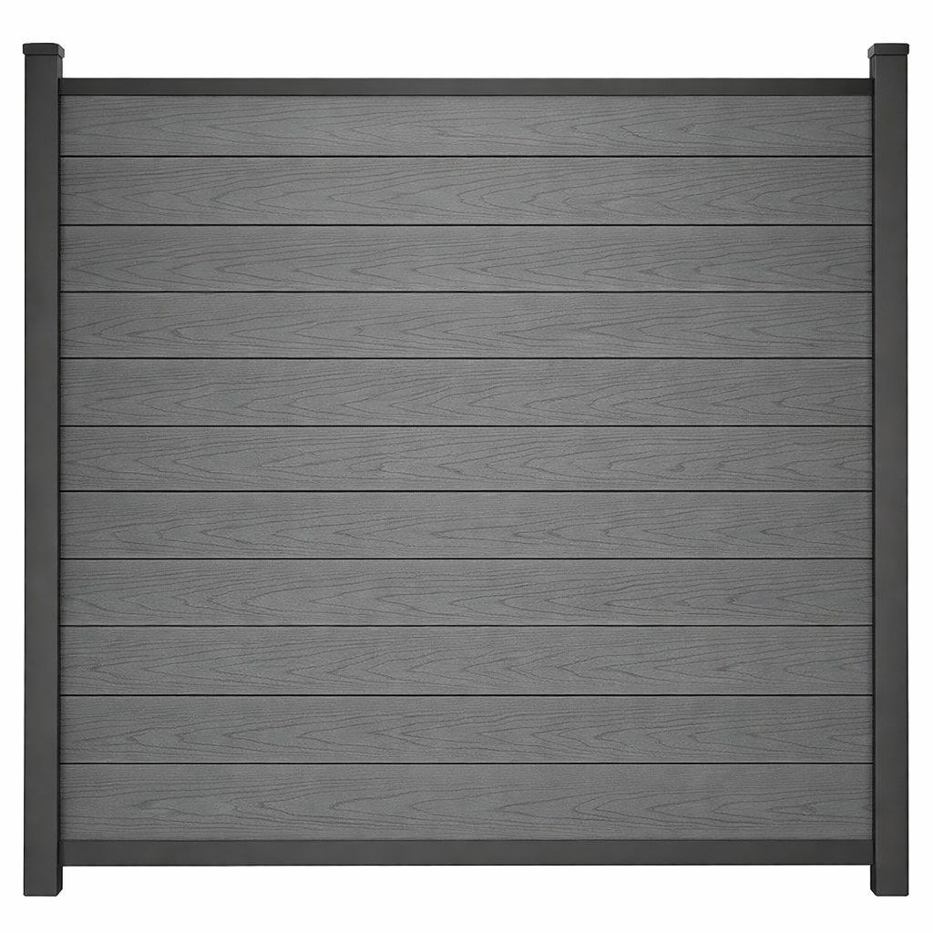 Composiet Schutting Houtnerf Grijs Eiken - Exclusive