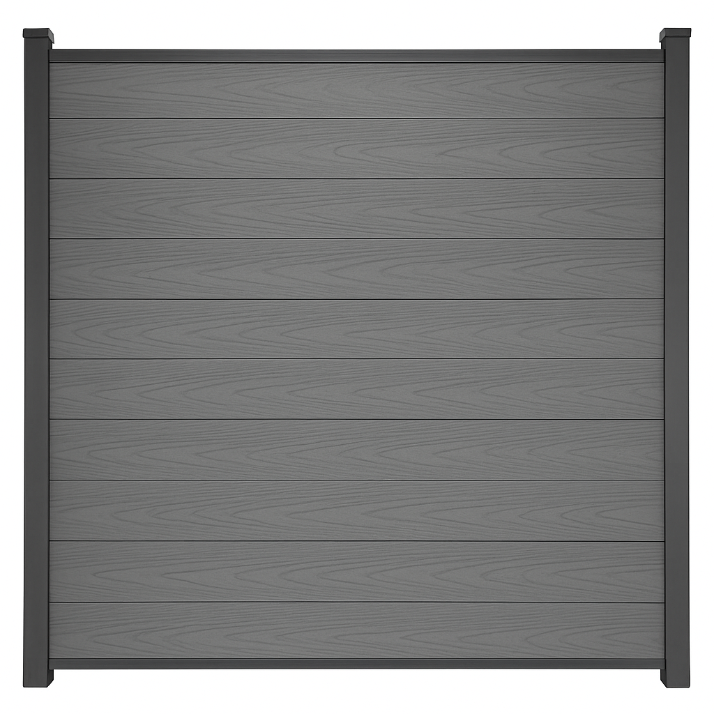 Composiet Schutting Houtnerf Grijs Eiken - Exclusive