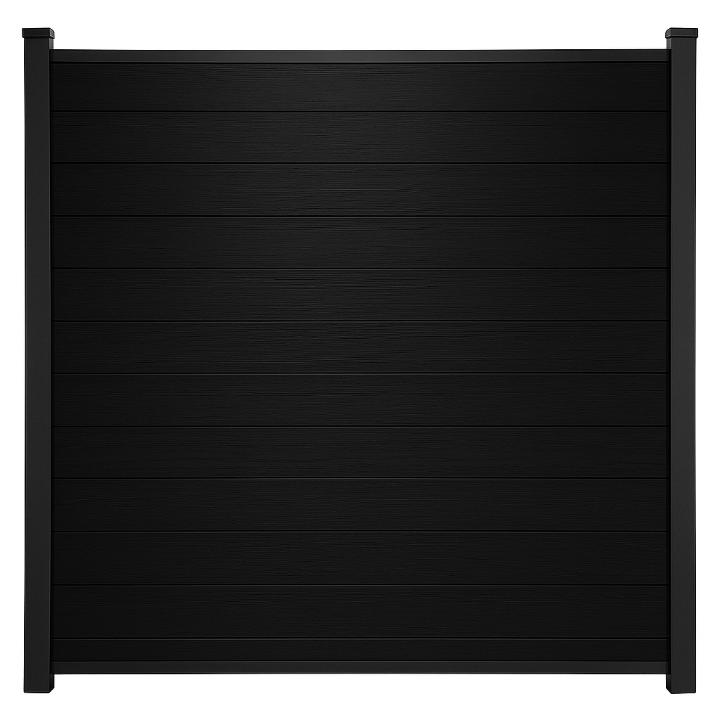 Composiet Schutting Houtnerf Zwart Eiken - Exclusive
