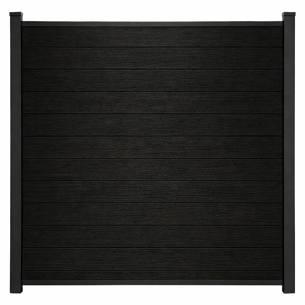 Composiet Schutting Houtnerf Zwart Eiken - Exclusive