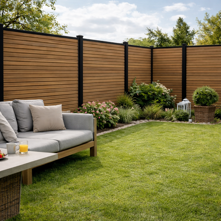 Composiet Schutting Rhombus Eiken - Exclusive