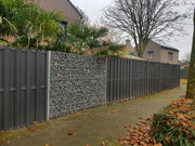 Antraciet composiet tuinscherm van 180x180 cm met robuust aluminium frame