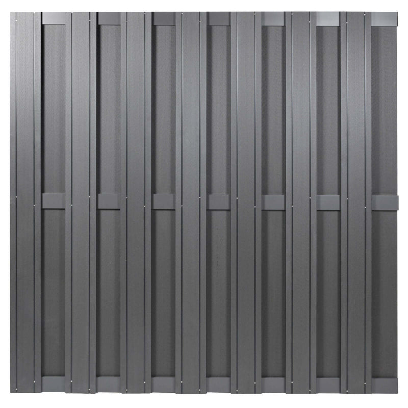 Topline schutting antraciet 180x180 cm – Composiet tuinscherm met stijlvol aluminium frame en moderne uitstraling