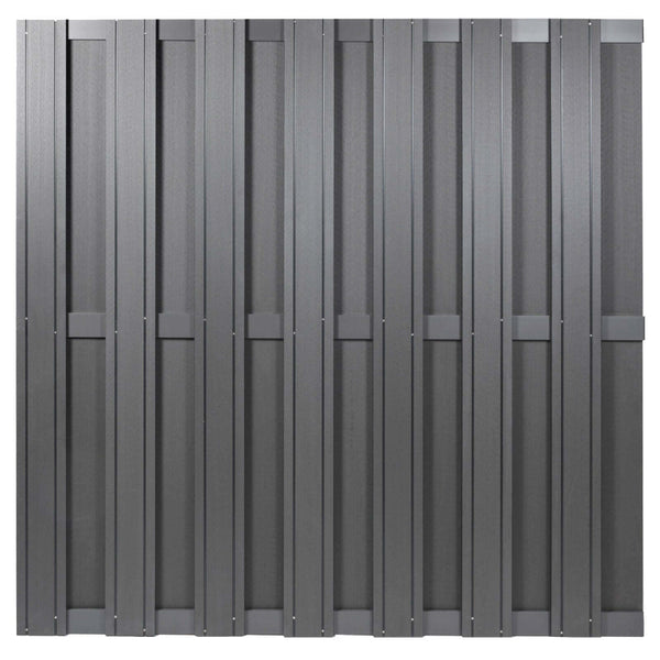 Topline schutting antraciet 180x180 cm – Composiet tuinscherm met stijlvol aluminium frame en moderne uitstraling