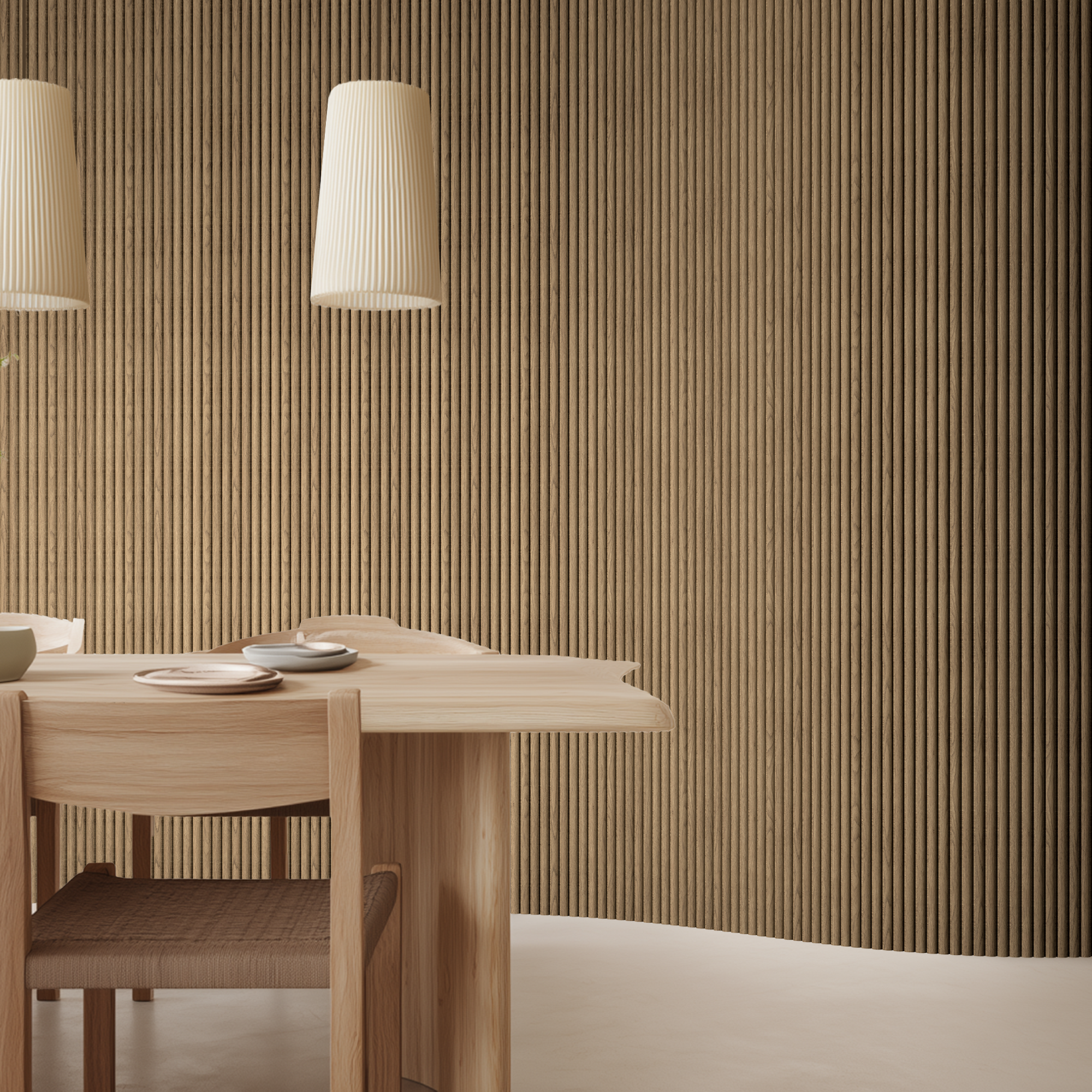 Acoustic Wall Panel White Oak - 260x60cm