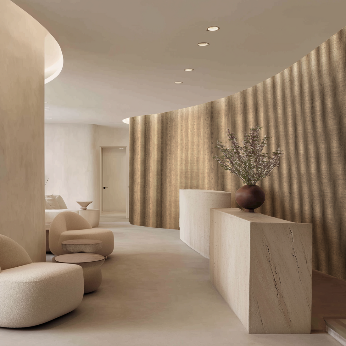 Acoustic Wall Panel White Oak - 260x60cm