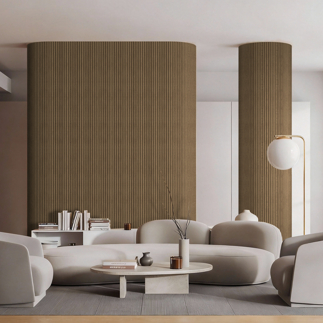 Acoustic Wall Panel White Oak - 260x60cm