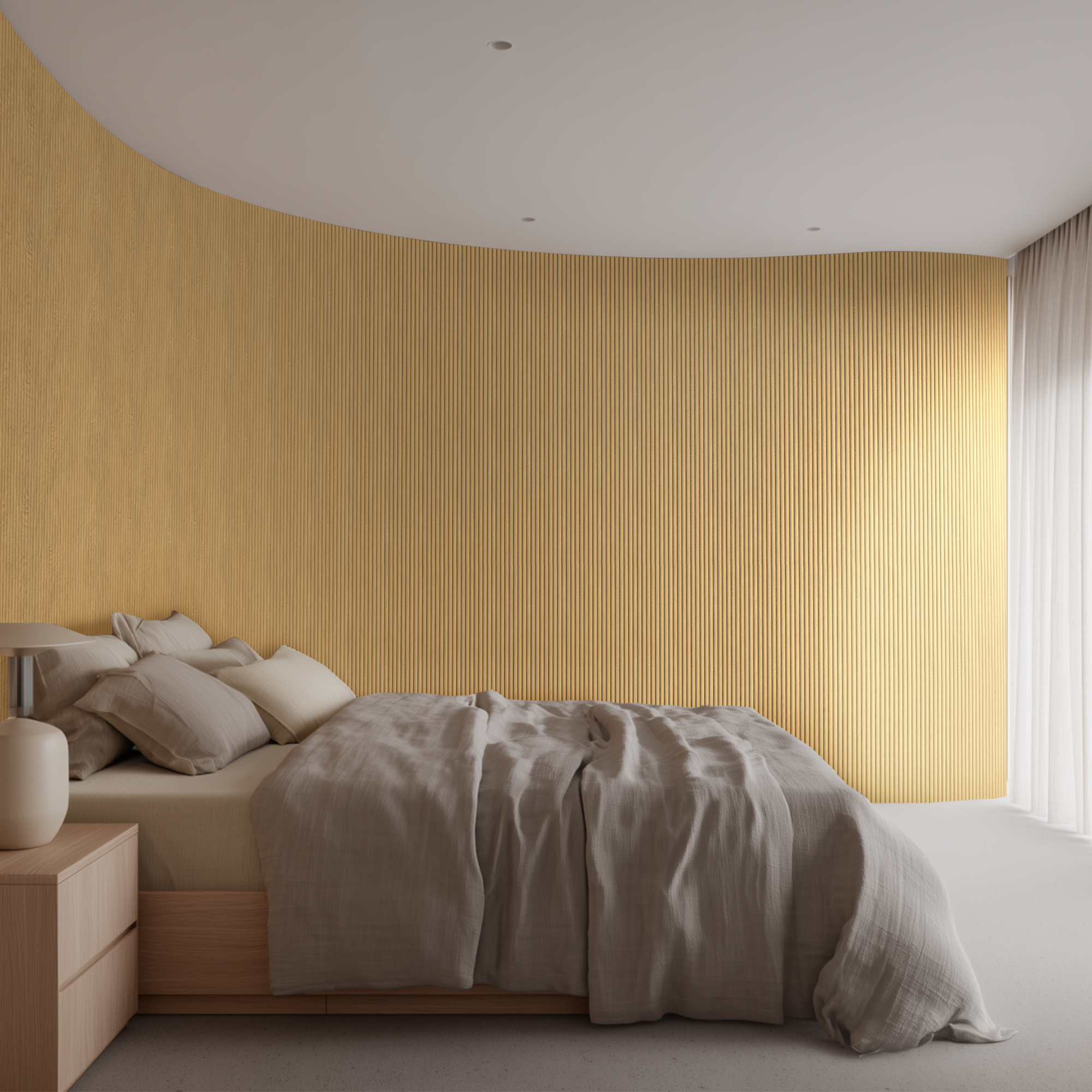 Flexibel Akoestisch Paneel Wit Eiken - 260x30cm