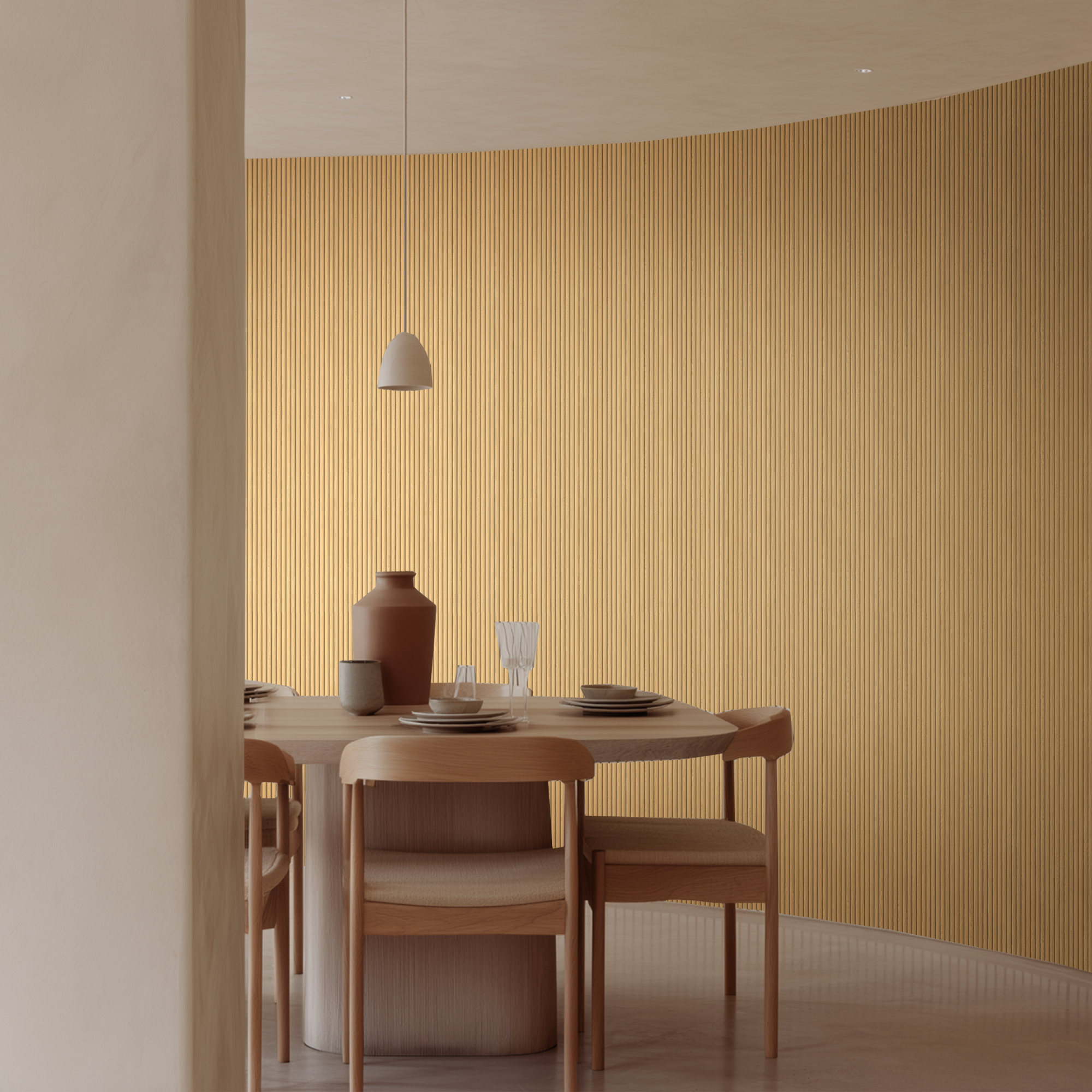 Flexibel Akoestisch Paneel Wit Eiken - 260x30cm