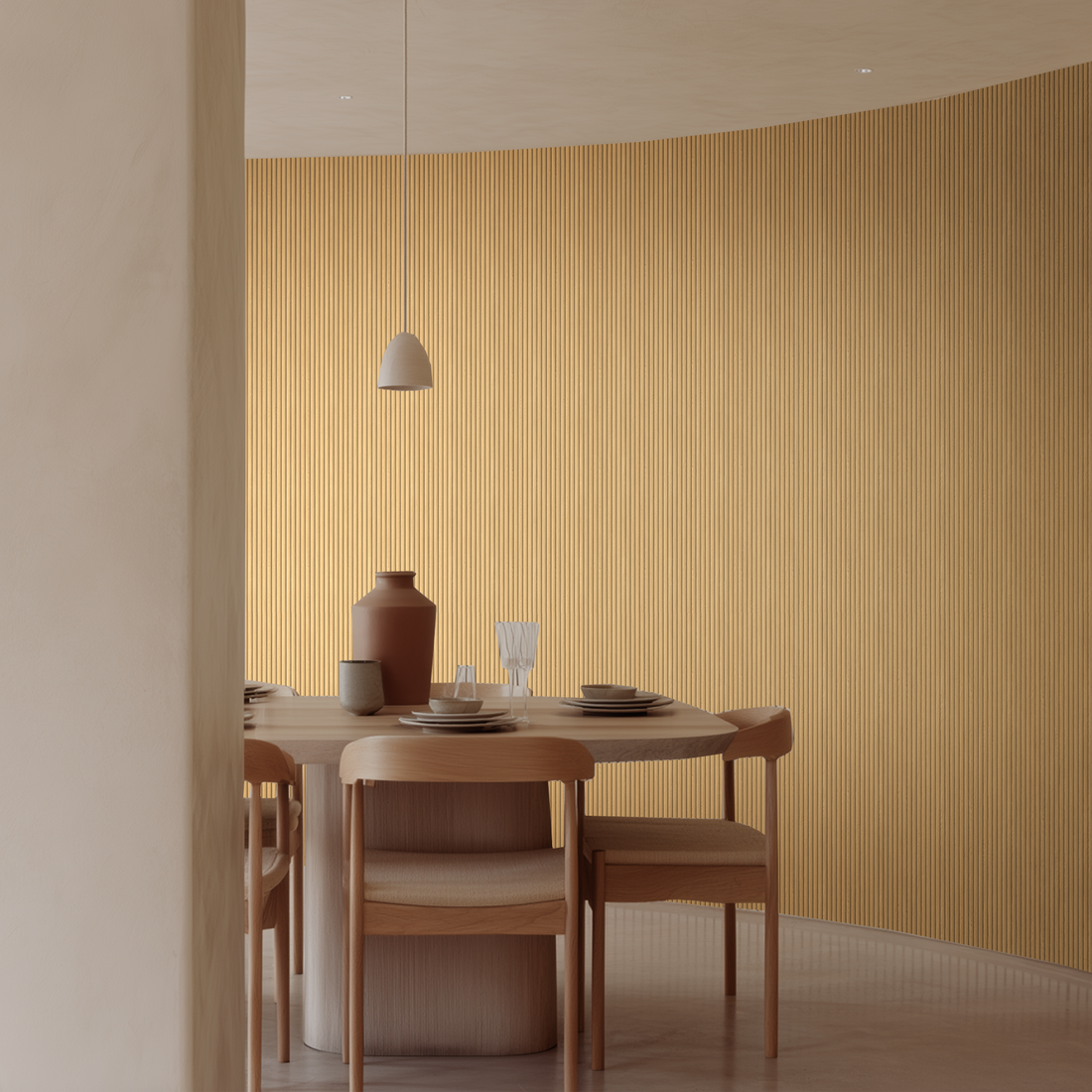 Flexibel Akoestisch Paneel Wit Eiken - 260x30cm