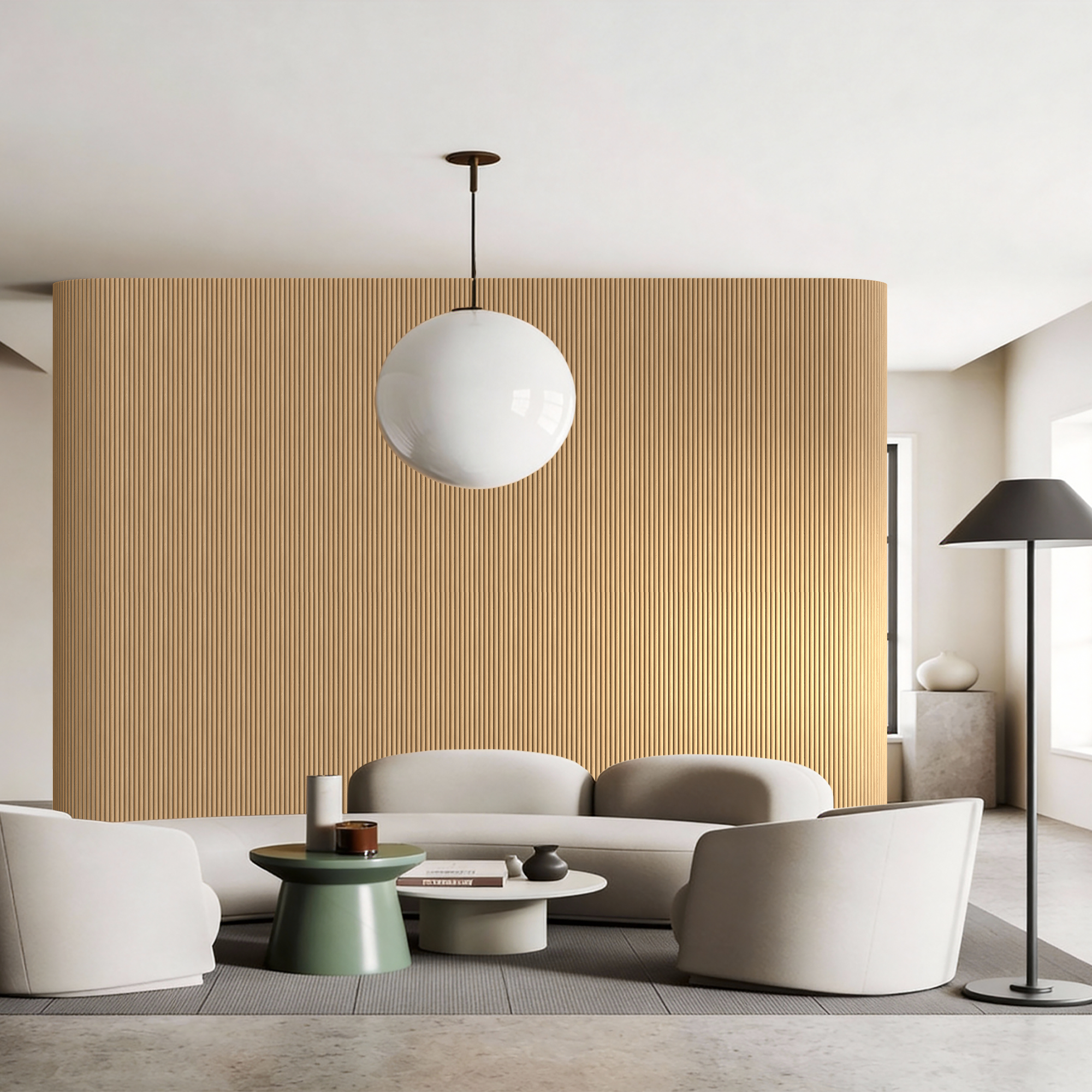 Flexibel Akoestisch Paneel Wit Eiken - 260x30cm