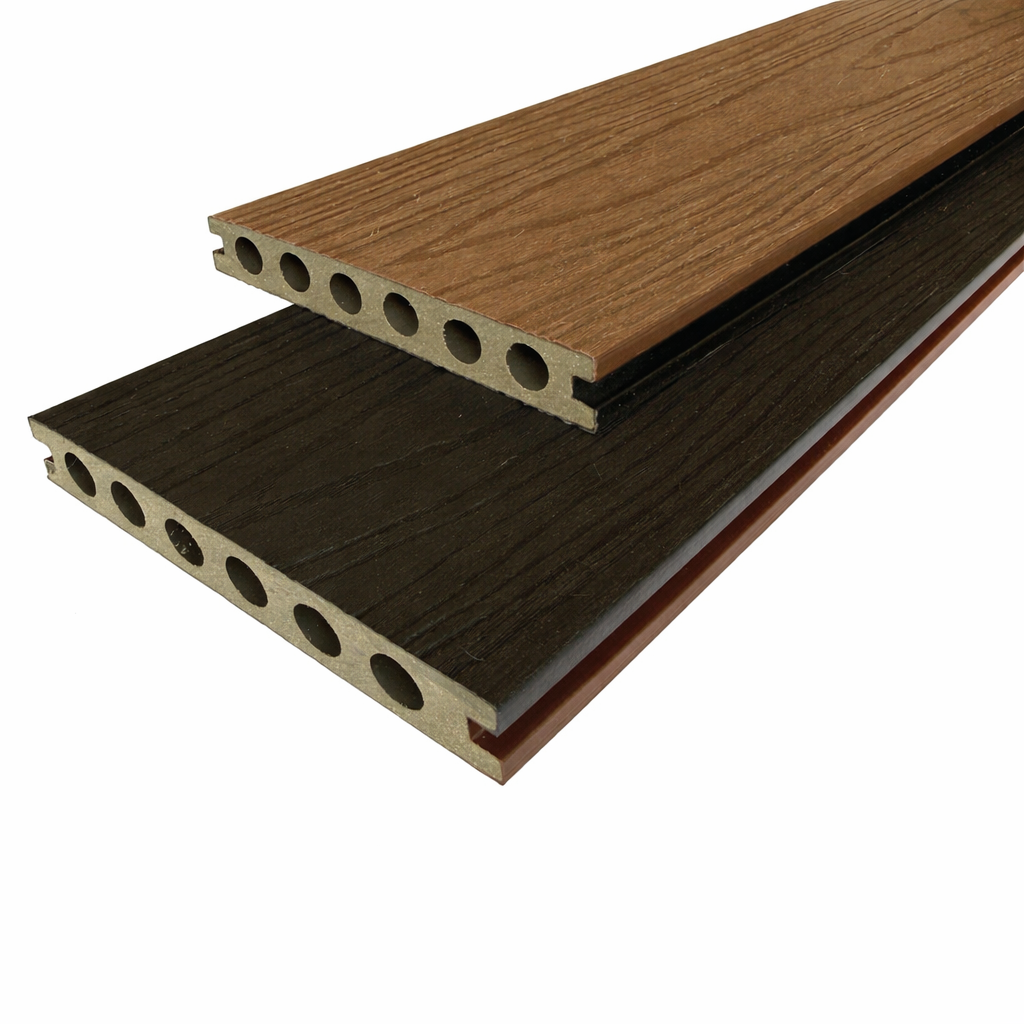 Vlonderplank Composiet Walnoot / Zwart 220x14,5x2,25cm