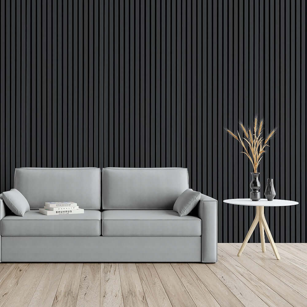 Akoestisch Wandpaneel Donker Grijs Eiken - 260x60cm