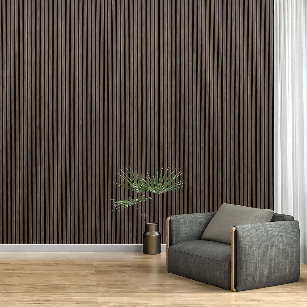 Akoestisch Wandpaneel Donker Eiken - 260x60cm
