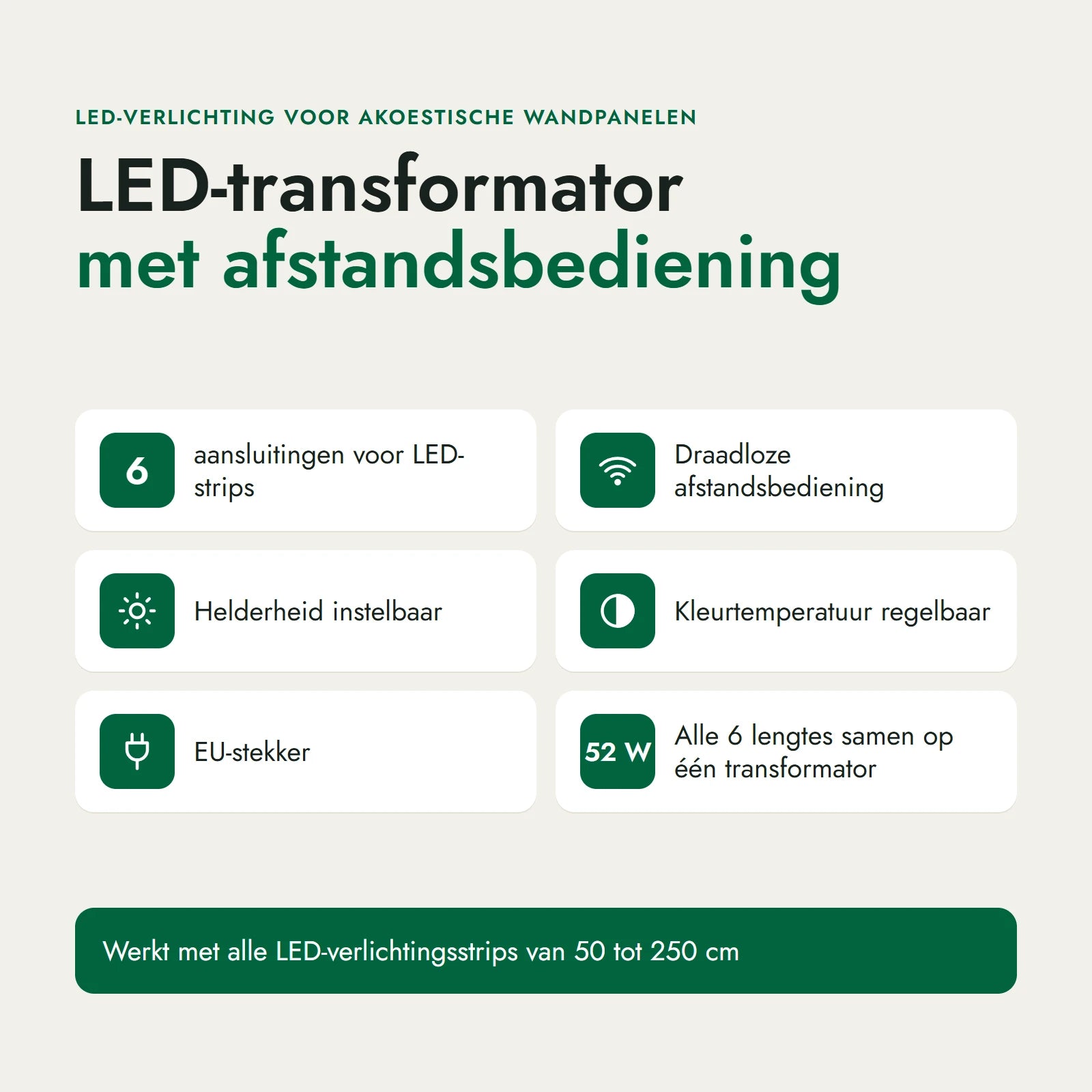 LED-transformator met draadloze afstandsbediening: 6 aansluitingen, helderheid en kleurtemperatuur regelbaar, EU-stekker