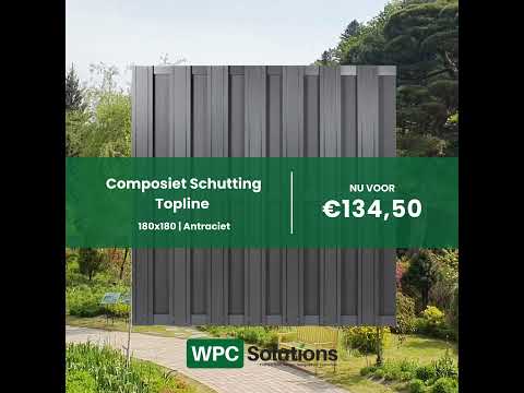 Composiet Schutting Antraciet Topline 180x180 cm - Antraciet frame